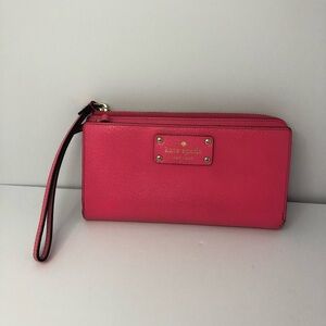 Kate Spade NY Grove Street Anita Double Zip Wallet Wristlet Pink Flaws